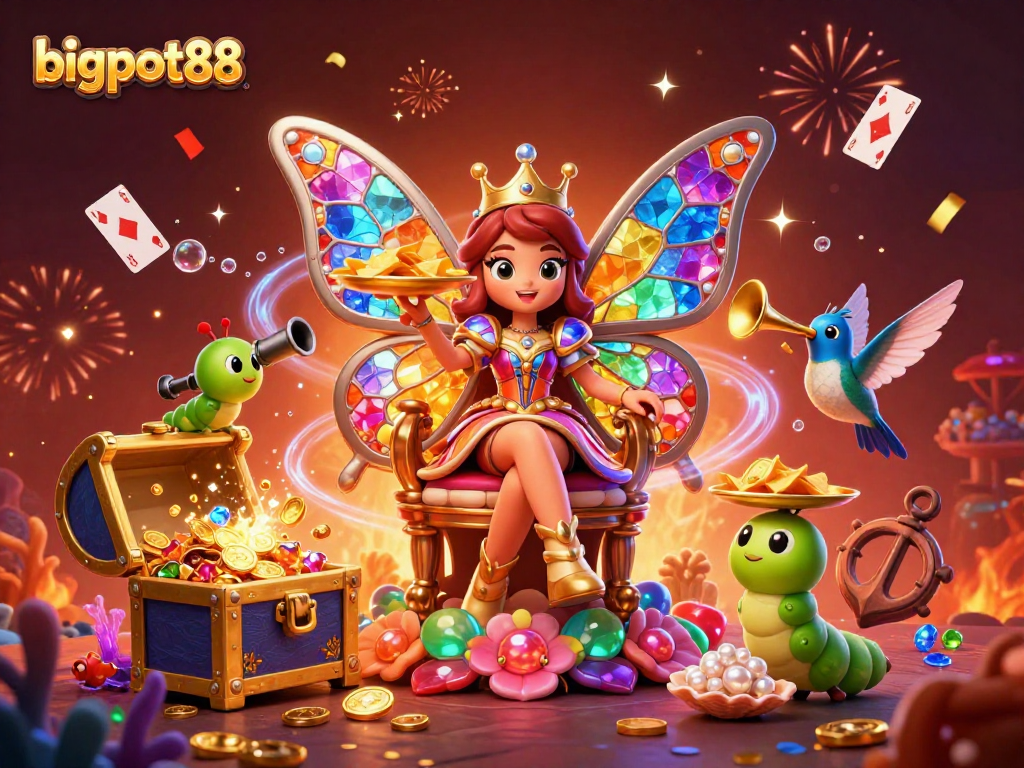 Menangkan banyak koin dan hadiah di bigpot88 dengan ilustrasi festival kasino yang meriah.