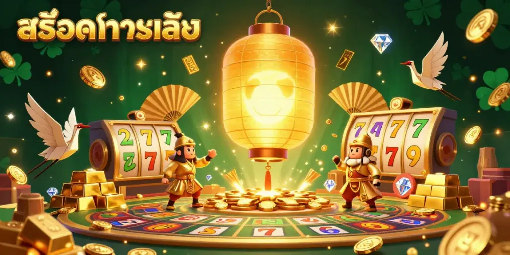 เล่นเกม สล็อตทดลองเล่น ด้วยภาพเวทมนตร์คาสิโนที่เต็มไปด้วยแสงสว่างและความร่ำรวย