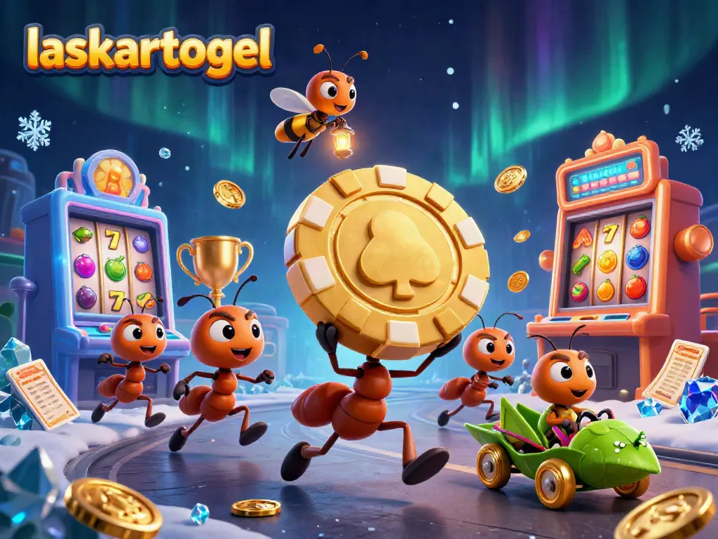 Experience thrilling heists with laskartogel ants stealing golden poker chips and slot machines