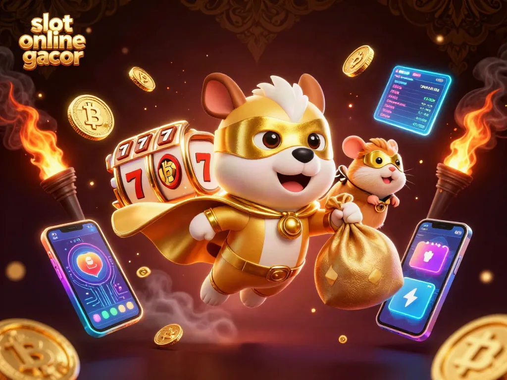 Experience thrilling gameplay with slot online gacor in this vibrant casino-themed digital illustration.
