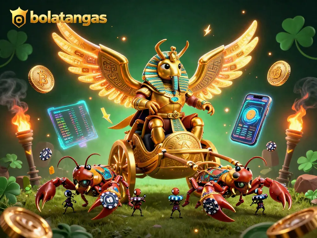 Play bolatangkas with vibrant designs featuring a golden scarab and poker chip soldiers