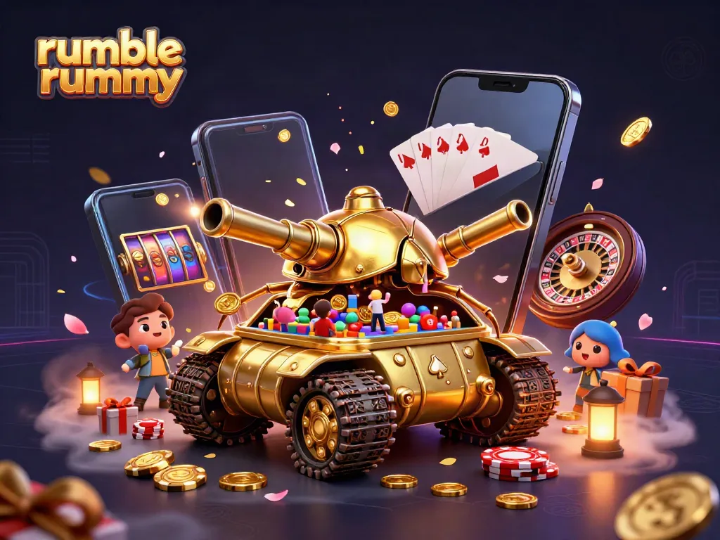 Rumble Rummy brings excitement with a golden beetle tank and casino elements exploding with fun!