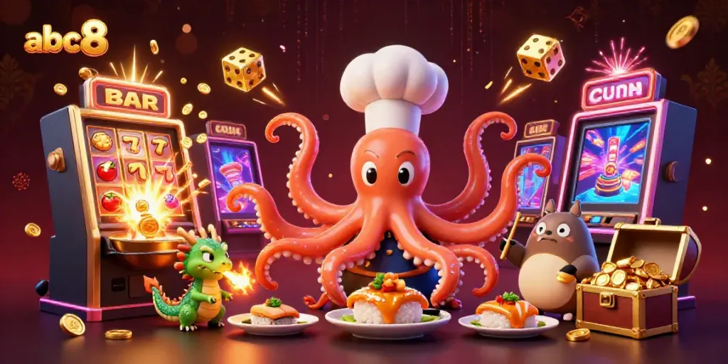 Experience thrilling gaming at abc8 with vibrant characters and exciting casino visuals.