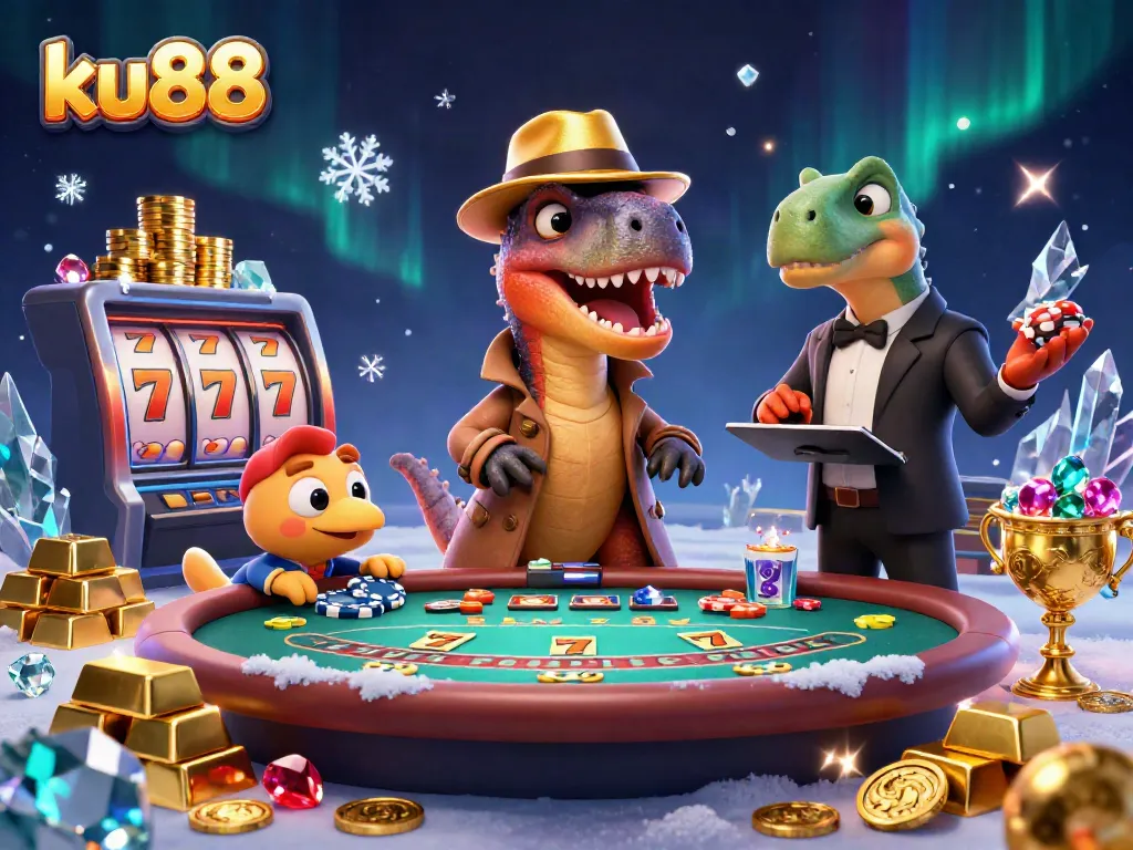 Watch the ku88 velociraptor card counter at a thrilling blackjack table with a sneaky compy pickpocket.