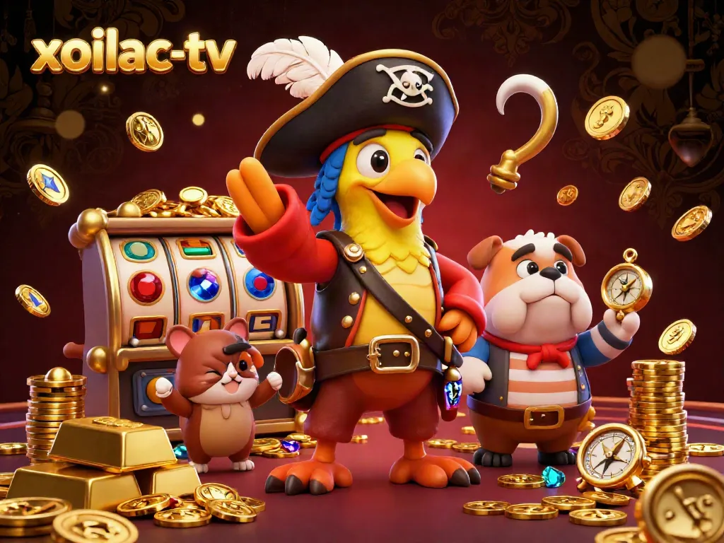 Experience thrilling gambling excitement with the vibrant xoilac-tv 3D illustration featuring lively characters.