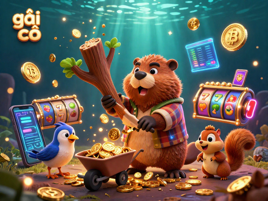 Engage with Gái Gọi's dynamic and animated casino scene featuring gold coins and fun characters!