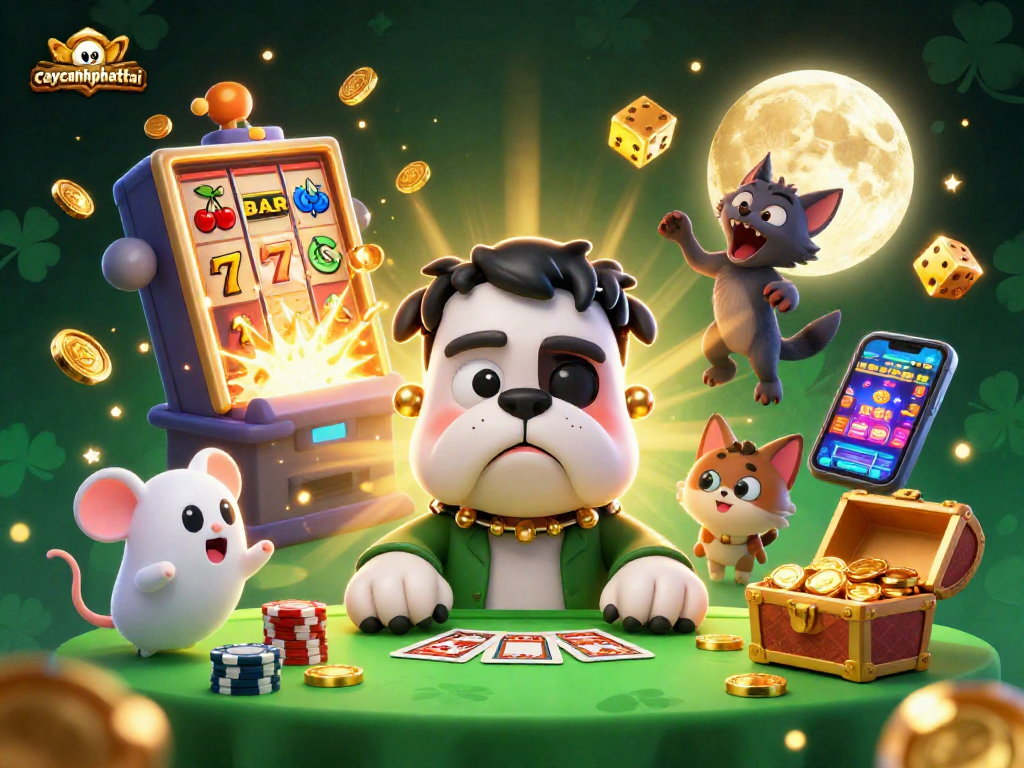 Join the action at caycanhphattai with a 3D jackpot celebration featuring lively characters and vibrant casino elements.