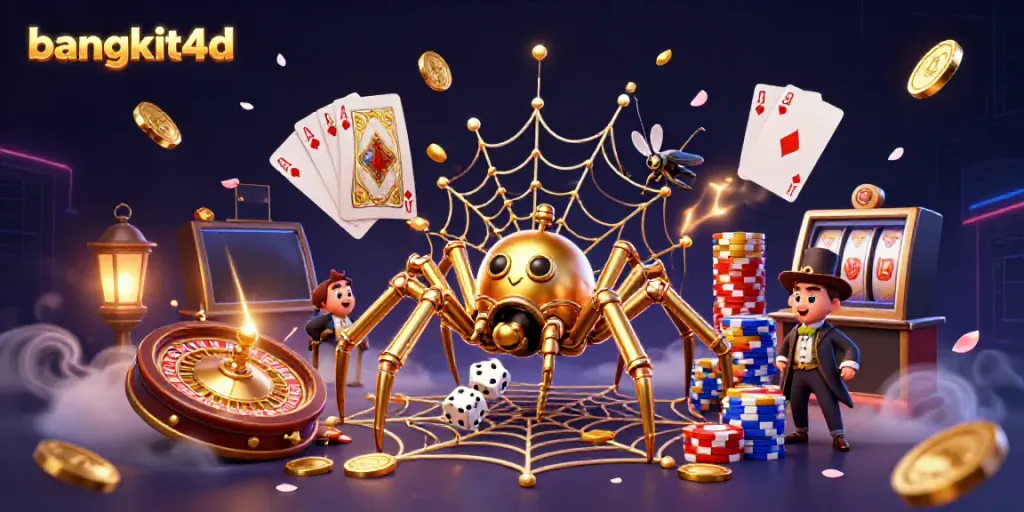 Bermain slot online di bangkit4d dengan karakter unik dan elemen kasino yang memikat.