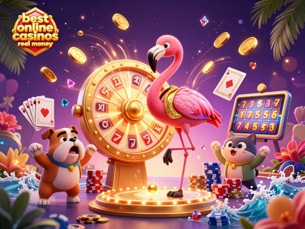 Experience excitement at the best online casinos real money with captivating game show elements in 3D art.