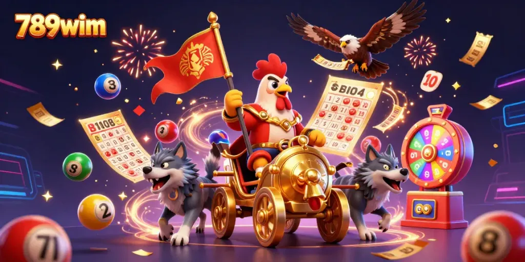 Engage in thrilling gameplay at 789wim with vibrant casino characters and dynamic elements.