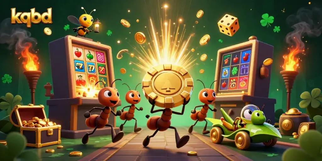 Experience exciting kqbd action as ants carry a giant poker chip through a vibrant casino heist.
