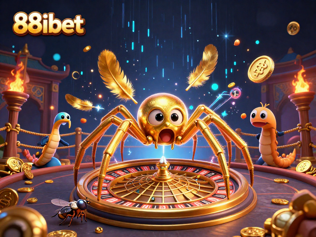 Experience thrilling wins with 88ibet's captivating casino games amidst an animated scene.