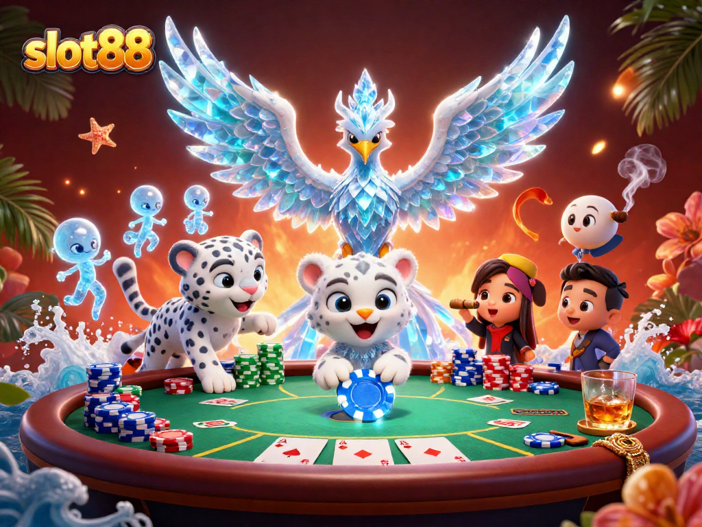 Experience thrilling wins at slot88 with this vibrant, action-packed casino illustration.