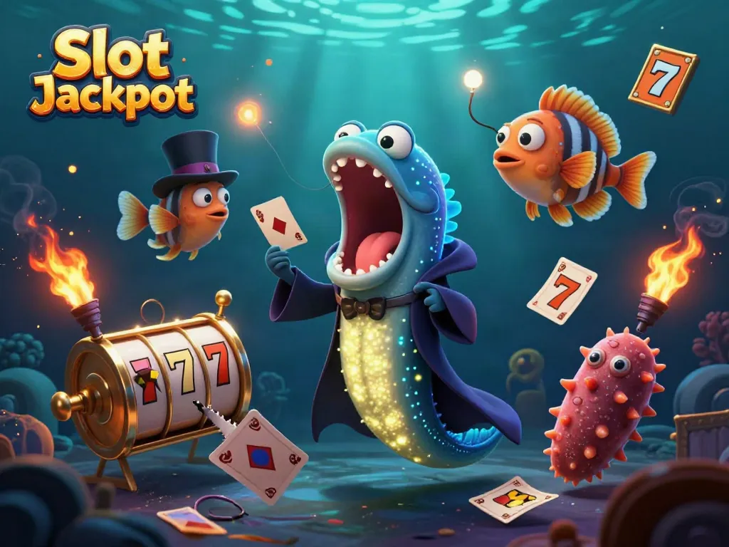 Experience the thrill of Slot Jackpot with an engaging underwater magic act featuring unique sea creatures.