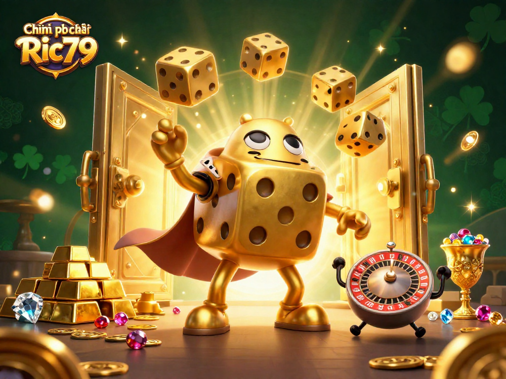 Experience the essence of Chính sách bảo mật Ric79 with casino-themed 3D illustration and vibrant visuals.