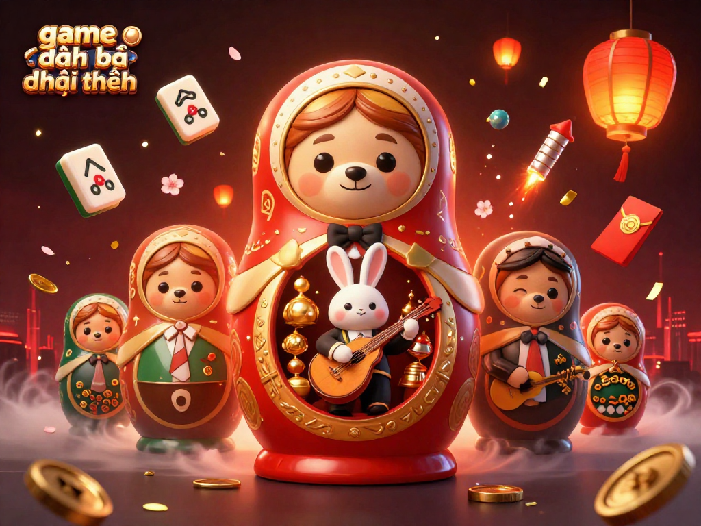 Engage in game đánh bài đổi thưởng with vibrant characters and rich casino elements.