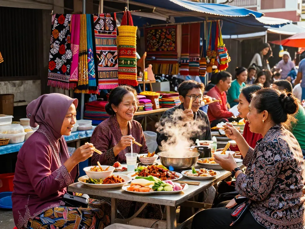 Experience the vibrant culture of nyonya4d in a lively market scene filled with Peranakan textiles, food, and traditional crafts