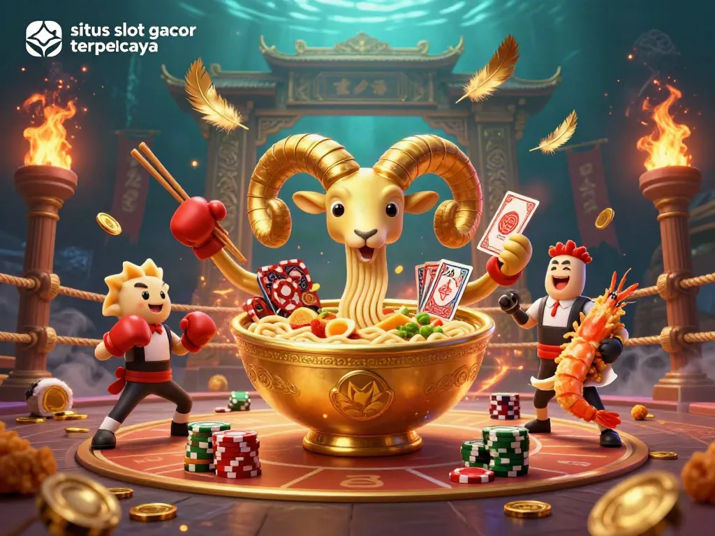 Splash into excitement at situs slot gacor terpercaya with our 3D casino illustration featuring vibrant characters and gold coins.