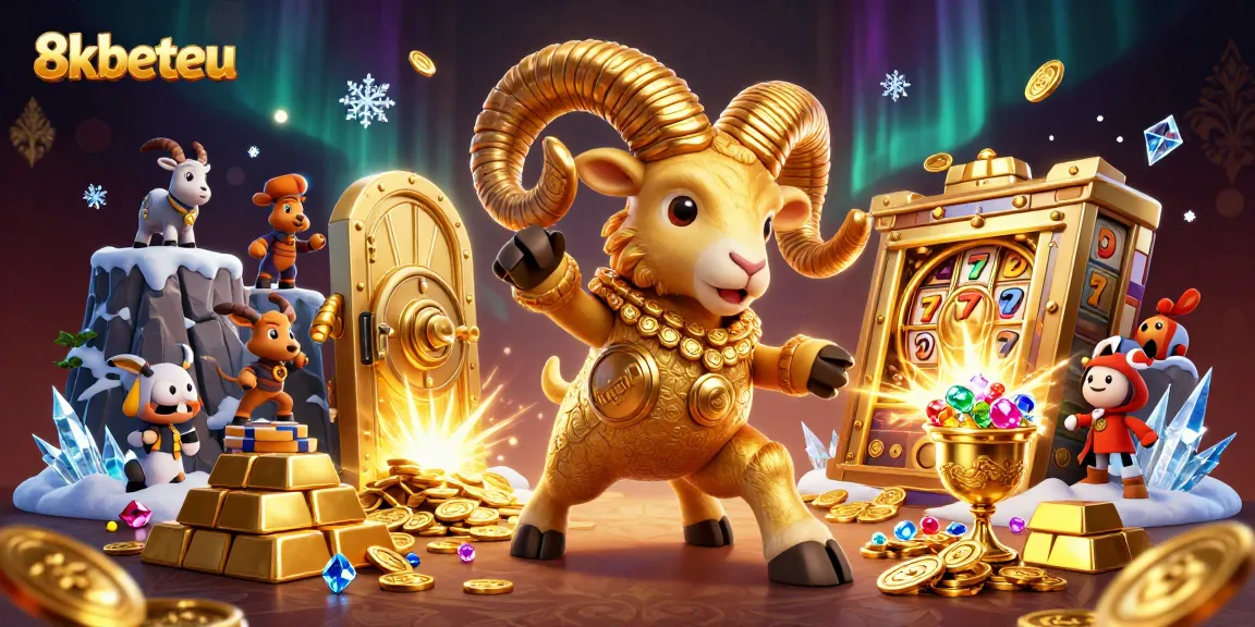 Engage in thrilling gameplay at 8xbeteu with a vibrant scene featuring slot reels and cheerful characters.